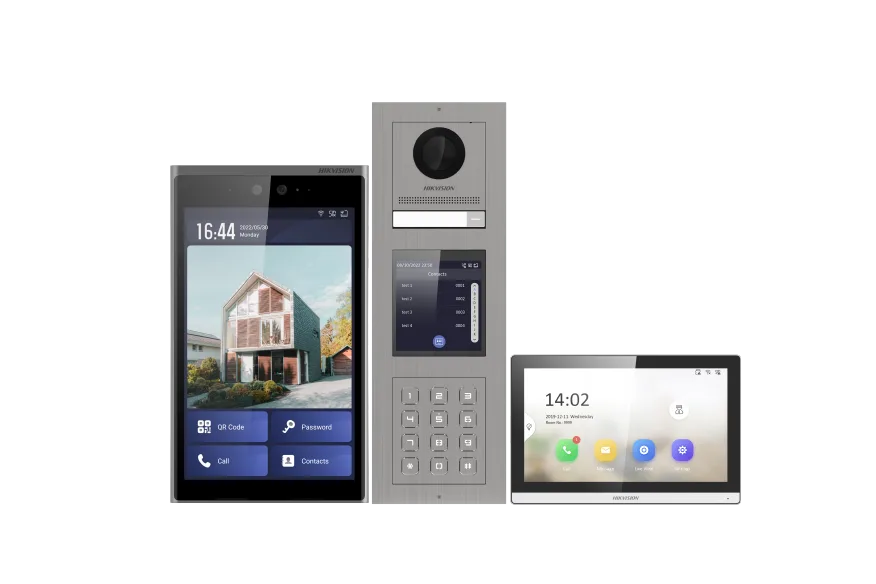 Interphone vidéo IP avec platine de rue et moniteurs